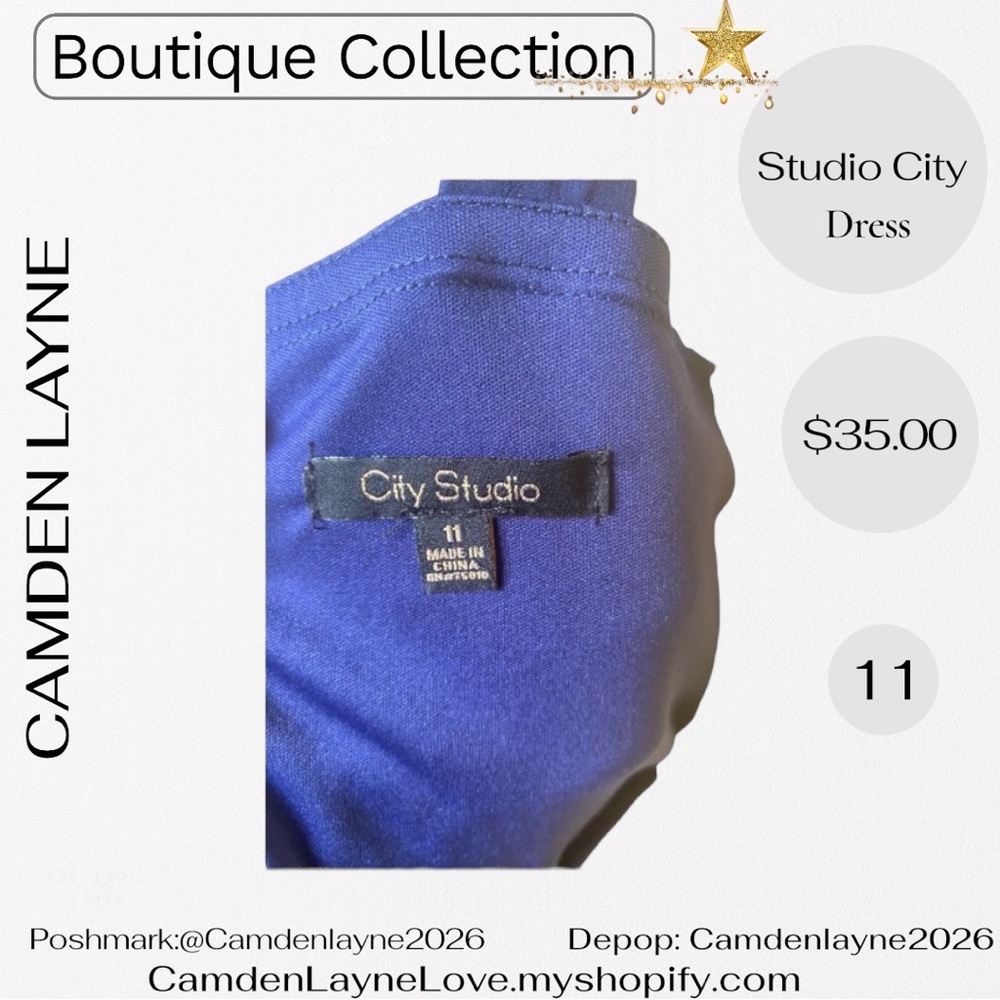 City Studio Blue Halter Sundress for Weddings - Picture 6 of 7
